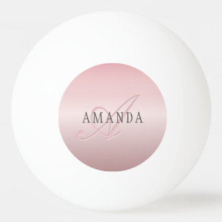 Elegante Imitate Rose Gold | Name und Monogramm Tischtennisball