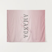 Elegante Imitate Rose Gold | Name und Monogramm Wandteppich (Vorderseite (Horizontal))