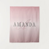 Elegante Imitate Rose Gold | Name und Monogramm Wandteppich (Vorderseite)