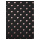 elegante Imitate Rose Gold schwarze Polka Punkte Klemmbrett (Rückseite)