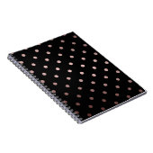 elegante Imitate Rose Gold schwarze Polka Punkte Notizblock (Rechte Seite)