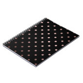 elegante Imitate Rose Gold schwarze Polka Punkte Notizblock (Linke Seite)