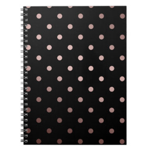 elegante Imitate Rose Gold schwarze Polka Punkte Notizblock