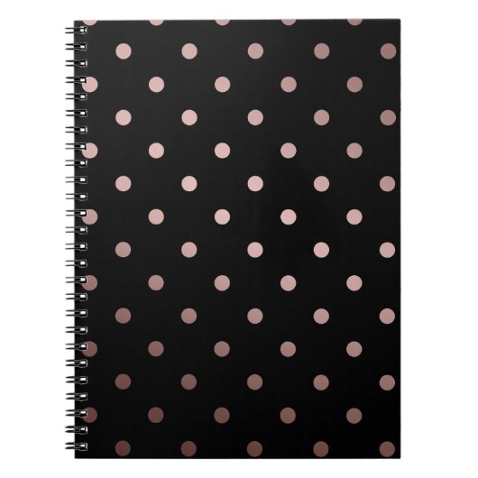 elegante Imitate Rose Gold schwarze Polka Punkte Notizblock (Vorderseite)