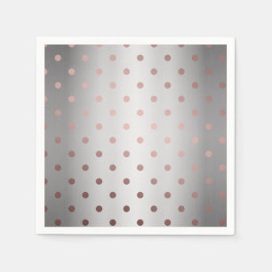 elegante Imitate Rose Gold Silberpolka Punkte Serviette