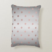 elegante Imitate Rose Gold Silberpolka Punkte Zierkissen (Rückseite(Vertikal))