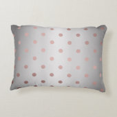 elegante Imitate Rose Gold Silberpolka Punkte Zierkissen (Rückseite)