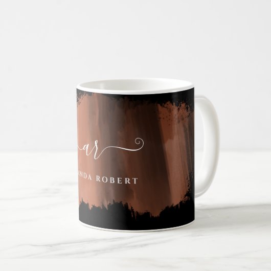 Elegante Imitate Rose Gold Stroke Mit Monogramm Sc Kaffeetasse (VorderseiteRechts)