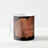 Elegante Imitate Rose Gold Stroke Mit Monogramm Sc Kaffeetasse (Vorderseite Links)