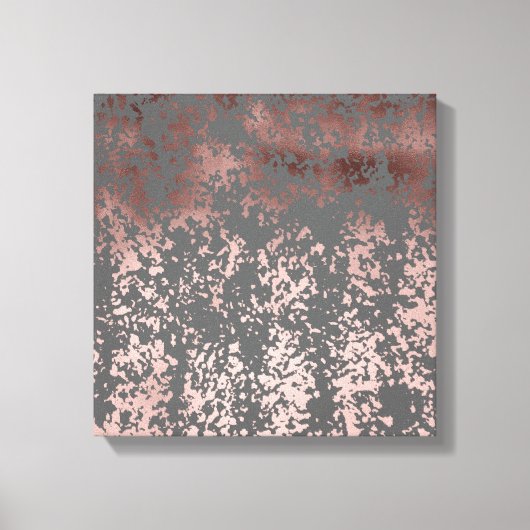 elegante Imitate Rose Gold und Graupinsel Leinwanddruck (Vorderseite)