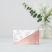Elegante Imitate Rose Gold und Marmor Visitenkarte (Stehend Vorderseite)