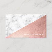 Elegante Imitate Rose Gold und Marmor Visitenkarte (Vorderseite)