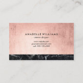 Elegante Imitate Rose Gold und schwarzer Marmor Visitenkarte (Rückseite)