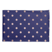 elegante Imitate Rose goldblaue Polka Punkte Kissenbezug (Rückseite)