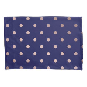 elegante Imitate Rose goldblaue Polka Punkte Kissenbezug