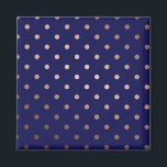 elegante Imitate Rose goldblaue Polka Punkte Magnet<br><div class="desc">Elegantes und modernes Polka dots Design.</div>