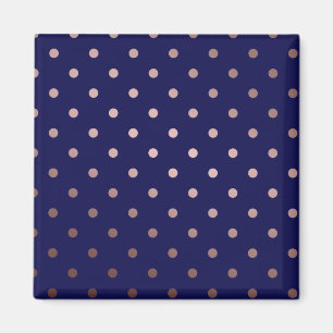 elegante Imitate Rose goldblaue Polka Punkte Magnet