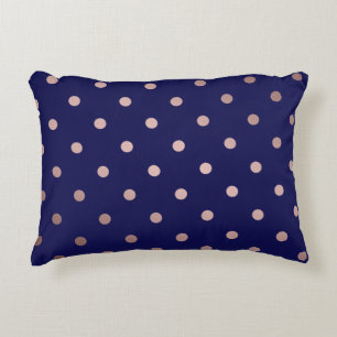 elegante Imitate Rose goldblaue Polka Punkte Zierkissen