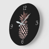 elegante Imitate Rose Goldene Ananas Große Wanduhr (Winkel)