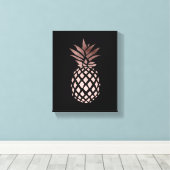 elegante Imitate Rose Goldene Ananas Leinwanddruck (Insitu (Holzboden))