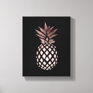 elegante Imitate Rose Goldene Ananas Leinwanddruck