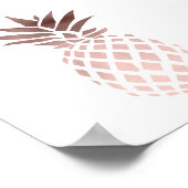 elegante Imitate Rose Goldene Ananas Poster (Ecke)