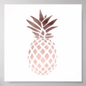 elegante Imitate Rose Goldene Ananas Poster (Vorne)