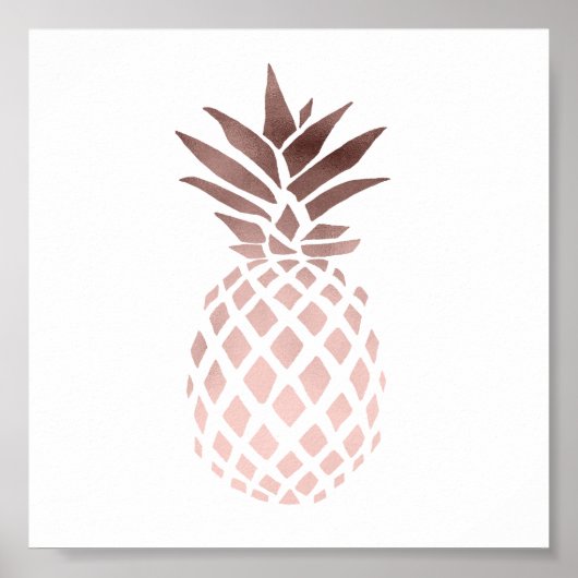 elegante Imitate Rose Goldene Ananas Poster (Vorne)