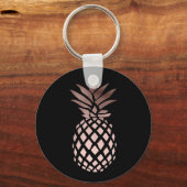 elegante Imitate Rose Goldene Ananas Schlüsselanhänger (Vorderseite)