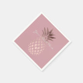 elegante Imitate Rose Goldene Ananas Serviette (Ecke)