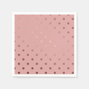 elegante Imitate Rose goldfarbene Polka-Punkte Serviette