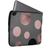 elegante Imitate Rose goldfarbene rosa schwarze Kr Laptopschutzhülle (Vorne Rechts)