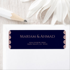 Elegante Imitate Rose Navy Ornamental Hochzeitsadr