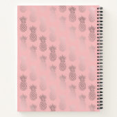 Elegante Imitate Rose Rosa Ananas Muster Notizblock (Rückseite)