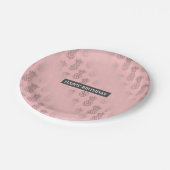 Elegante Imitate Rose Rosa Ananas Muster Pappteller (Schrägansicht)