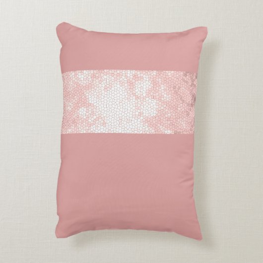 elegante Imitate Rose Rosa Streifen Zierkissen (Rückseite(Vertikal))