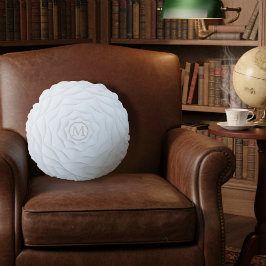 Elegante Imitate Ruffle Monogram Round Pillow Rundes Kissen