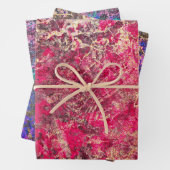 Elegante Imitate schimmern Gold und mehrfarbiges M Geschenkpapier Set (Beispiel)