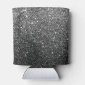 Elegante Imitate Schwarzer Glitzer Dosenkühler (Rückseite)