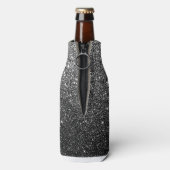 Elegante Imitate Schwarzer Glitzer Flaschenkühler (Flasche Rückseite)