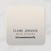 Elegante Imitate Silberne Schwarze Haare Button Fr Quadratische Visitenkarte (Vorderseite)