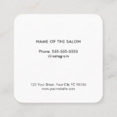 Elegante Imitate Silberne Schwarze Haare Button Fr Quadratische Visitenkarte (Rückseite)