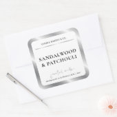 Elegante Imitate Silver Foil Moderne Candle Packag Quadratischer Aufkleber (Umschlag)