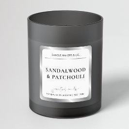 Elegante Imitate Silver Foil Moderne Candle Packag Quadratischer Aufkleber