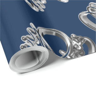 Elegante Imitate Silver Foil Script Weihnachten Bl Geschenkpapier
