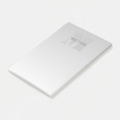 Elegante Imitate Silver Gradient Monogram Classic Post-it Klebezettel (angewinkelt)