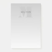 Elegante Imitate Silver Gradient Monogram Classic Post-it Klebezettel (Vorderseite)