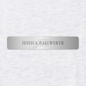 Elegante Imitate Silver Gray Look | Name & Initial Etiketten (Design 1)