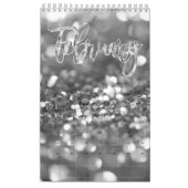 Elegante Imitate Silver Gray Script Typografy Mode Kalender (Feb 2027)