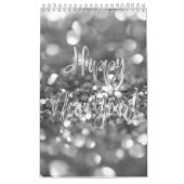 Elegante Imitate Silver Gray Script Typografy Mode Kalender (Titelbild)